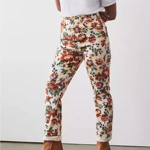 NWT Anthropologie Pilcro 32 The Cigarette Slim Straight Floral Jean